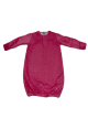 3–6 Months Baby Night Gown in Raspberry Minky Dot with Long Sleeves and 100% Pima Cotton Jersey Lining