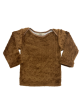 3–6 Months Long Sleeve Lap Tee in Espresso Minky Dot with 100% Pima Cotton Jersey Lining

