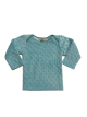 3–6 Months Long Sleeve Lap Tee in Aqua Minky Dot with 100% Pima Cotton Jersey Lining