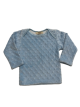 3–6 Months Long Sleeve Baby Lap Tee in Blue Minky Dot with Pima Cotton Lining