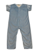 12–18 Months Short Sleeve Romper in Blue Minky with 100% Pima Cotton Jersey Lining