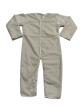 12-18 Months Long Sleeve Romper in Ivory Solid Minky with 100% Pima Cotton Jersey Lining