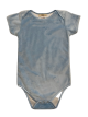12–18 Months Short Sleeve One Piece in Blue Solid Minky with 100% Pima Cotton Jersey Lining
