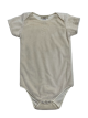12-18 Months Short Sleeve One Piece in Ivory Solid Minky with 100% Pima Cotton Jersey Lining