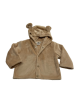 6-12 Months Luxe Latte Hooded Baby Jacket with Ears