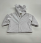 White Luxe Baby Jacket with Hood and Ears – 6-12 Months