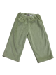 Sage green minky baby pants for 6–12 months, lined with 100% Pima cotton jersey. Soft, breathable, cozy, and perfect for daily comfort.