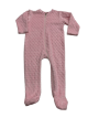 2T pink minky dot footie romper with front zipper and soft 100% Pima cotton jersey lining for breathable warmth and comfort.

