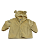 6–12 Months baby hooded jacket in luxe yellow minky. Soft, warm, and lined for cozy comfort during chilly weather or outings.

