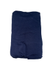 Soft navy Pima cotton crib sheet, designed to fit standard 28" x 52" x 9" baby mattresses, smooth, breathable, and gentle on delicate skin.

