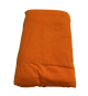 Bright orange Pima cotton crib sheet, fits standard baby mattress 28" x 52" x 9", soft, breathable, and durable for cozy comfort.