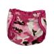 Pink Camo Minky Diaper Cover – Adjustable Snaps & Satin Trim with Pima Cotton Lining for Infants 3 to 12 Months

