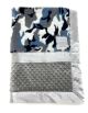 Navy Camouflage Luxe Baby Blanket with Silver Minky Dot Back – My Blankee