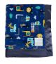 Hit The Road Navy Baby Blanket with Ultra-Soft Minky Fabric & Silky Satin Trim – Cozy & Customizable Baby Gift by My Blanke.