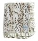 Luxe Ivory Siberian Leopard With Ivory Satin Ruffle Baby Blanket – Ultra Soft for Warmth and Comfort