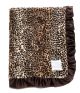 Luxe Cheetah Chocolate Brown Baby Blanket with Chocolate Satin Ruffle – Ultra Soft & Stylish