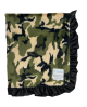 Camouflage Army Green Luxe With Black Satin Ruffle Baby Receiving Blanket – Soft, Stylish, and Cozy for Babies and Toddlers