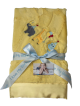Personalized Party Animal Luxe Bella Yellow Blanket – Soft & Adorable Receiving Blanket with Embroidered Animal Designs