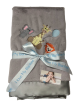 Personalized Baby Animal Luxe Silver Receiving Blanket – Soft & Adorable Baby Blanket with Embroidered Animal Designs