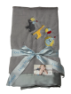 Personalized Party Animal Luxe Silver Receiving Blanket – Soft & Adorable Baby Blanket with Embroidered Animal Designs