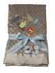 Personalized Baby Animal Minky Dot Tan Blanket – Soft & Adorable Baby Blanket with Embroidered Animal Designs