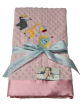 Personalized Party Animal Minky Dot Light Pink Baby Blanket – Soft & Adorable Baby Blanket with Embroidered Animal Designs

