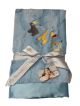 Personalized Party Animal Luxe Bella Blue Blanket – Soft & Adorable Baby Blanket with Embroidered Animal Designs


