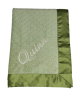 Sage green minky dot blanket with Heather white embroidery – My Blankee