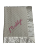 Ivory minky dot blanket with Allura raspberry embroidery – My Blankee