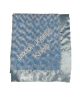 Personalized blue luxe rose baby receiving blanket with embroidered name "Jaxton Joseph Kneip," featuring soft plush fabric and silky satin trim.