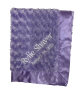 Personalized lavender luxe rose baby receiving blanket with embroidered name "Rylie Shaver" and date "January 18, 2021," soft plush fabric, and satin border.

