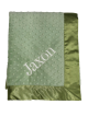 Sage green minky dot blanket, Times New Roman, white thread