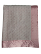 Light pink minky dot blanket with Allura light pink thread embroidery and satin border