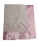 Light pink minky dot blanket with Allura white monogram – My Blankee