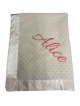 Ivory minky dot blanket with Allura rose pink embroidery – My Blankee