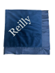 Personalized Navy Minky Soft Baby Receiving Blanket Gift