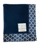 Minky Navy Moroccan Tile Baby Receiving Blanket with Satin Border – Ultra Soft | My Blankee