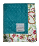 Minky Dot Teal Baby Receiving Blanket with Antique Floral Satin Border – Ultra-Soft, Elegant & Perfect for Newborns & Baby Showers