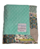 Minky Dot Mint baby blanket with a soft textured fabric, colorful Poppy print satin border, and a cozy, stylish design for comfort and warmth.