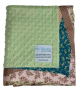 Sage Green Minky Dot Baby Blanket with Sofia Satin Edge Made in the USA

