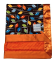 Helicopter Brown Pima Cotton Baby Blanket with Orange Minky Dot Backing and Satin Trim, Personalized Option for Babies and Toddlers