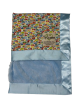 Mini Cars Pima Cotton Baby Blanket with plush blue luxe minky backing and soft blue satin border, Personalized Option for Babies and Toddlers

