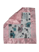 Llama Print Minky Security Lovey blanket with plush fabric & silky pink satin trim – ultra-soft, cozy, perfect for babies & toddlers.