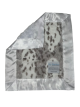 Snow Leopard Minky Security Lovey blanket with plush fabric & silky white satin trim – ultra-soft, cozy, perfect for babies & toddlers.