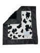 Cow Print Minky Security Lovey blanket with plush fabric & silky satin trim – ultra-soft, cozy, and perfect for babies & toddlers.