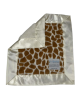 Giraffe Print Minky Security Lovey blanket with plush fabric & silky satin trim – ultra-soft, cozy, perfect for babies & toddlers.