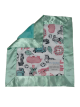 Pink & Aqua Safari Minky Security Lovey blanket with plush fabric & silky satin trim – ultra-soft, cozy, perfect for babies & toddlers.