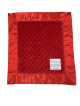 Red Minky Dot On Both Sides Security Blanket 14" X 17"