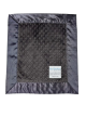Charcoal Minky Dot Baby Security Blanket – Ultra-soft fabric with a satin border & personalized embroidery option.
