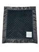 Black Minky Dot Baby Security Blanket – Ultra-Soft Plush with Flat Satin Border & Personalized Embroidery Option

